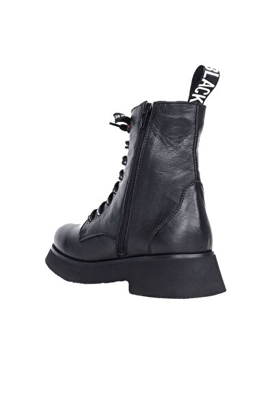 Bueno Shoes Siyah Deri Kadın Düz Bot 01wr8802