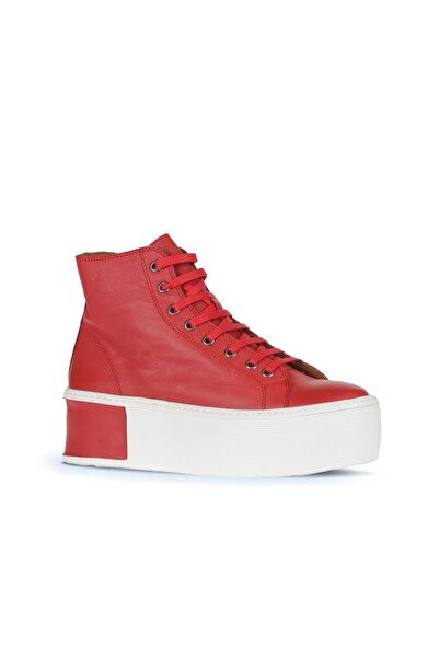 Bueno Shoes Women's Red Leather Sports Boots - 01ws7003