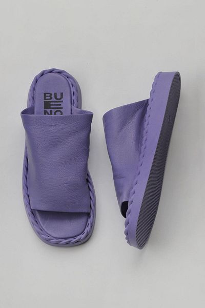 Bueno Shoes Papuci de damă din piele liliac - Design simplu 01wy9109