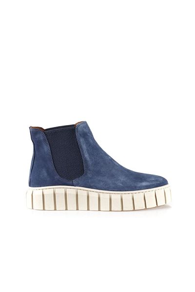 Bueno Shoes Γυναικείες Flat Μπότες Blue Suede - 01wt3403