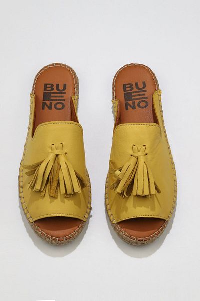 BUENO Shoes Sarı Deri Kadın Espadril Terlik 01wj0311