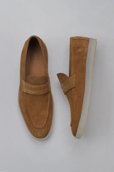 Bueno Shoes Мъжки мокасини - бежови велурени, модел 11м22288