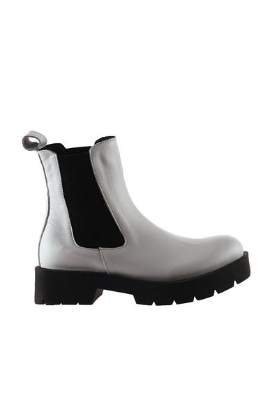 Bueno Shoes Γυναικείες Λευκές Δερμάτινες Flat Μπότες - 01wt2506