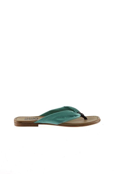 Bueno Shoes Πράσινες δερμάτινες γυναικείες σαγιονάρες - 01wu3400