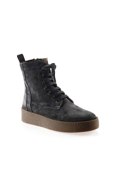 Bueno Shoes Γυναικείες μπότες σκούρο γκρι σουέντ - 01wt3001