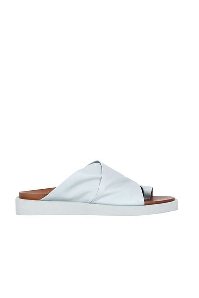 Bueno Shoes Τυρκουάζ Δερμάτινες Γυναικείες Παντόφλες - Σαγιονάρες, Μοντέλο 01ws2809