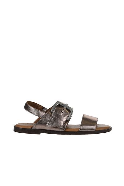 Bueno Shoes Gri Parlak Deri Kadın Sandalet 01wy2013