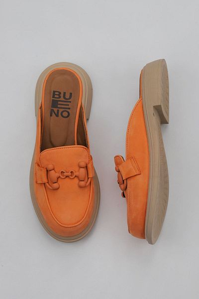 Bueno Shoes Papuci de damă din nubuc coral cu toc mic - 01wy8701