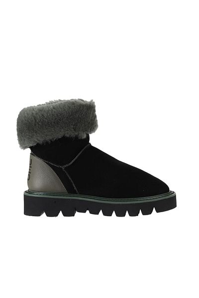 Bueno Shoes Γυναικείες μπότες Khaki Black Suede - Flat Cut 01wv10205