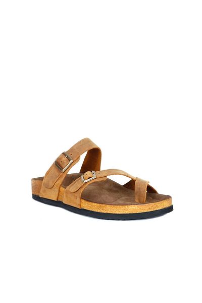 Bueno Shoes Ανδρικές δερμάτινες σαγιονάρες - Yellow Greyzi 05mt102
