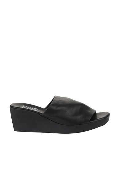 Bueno Shoes Papuci de damă din piele neagră cu toc pană - 01wy2404