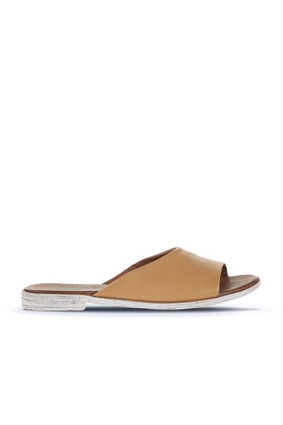 Bueno Shoes Дамски чехли от естествена кожа в кафяво - права кройка 01wa3010