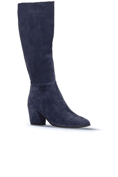 Bueno Shoes Suede γυναικείες μπότες με τακούνι - Μπλε 01wr5104