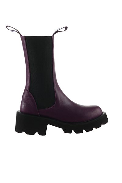 Bueno Shoes Δερμάτινες γυναικείες μπότες με τακούνι - Purple Flotter 01wt1703