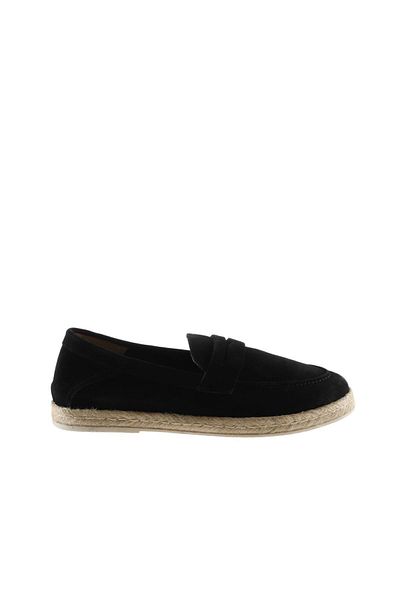 Bueno Shoes Pantofi espadrille din piele intoarsa pentru barbati - negri 01ms12700