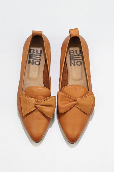 Bueno Shoes Balerini plate damă din piele maronie - 01wr3117