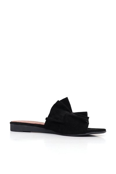 BUENO Shoes Siyah Süet Kadın Düz Terlik 01wn1908