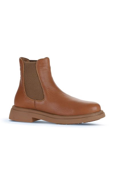 Bueno Shoes Ταν Δερμάτινα Γυναικεία Μποτάκια - Flat Model 01wz4007