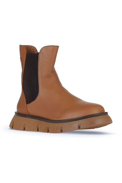 Bueno Shoes Дамски ботуши от естествена кожа в кафяво 01wz1503 - Прави