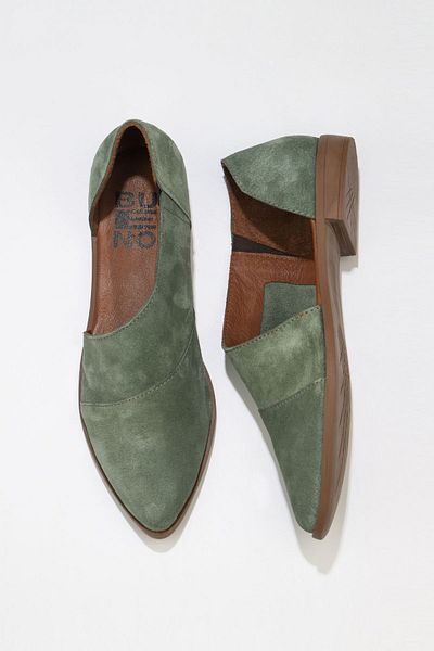 Bueno Shoes Green Suede Γυναικεία Κλασικά Παπούτσια - 01wn0145