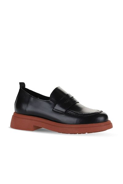 Bueno Shoes Дамски кожени мокасини - черно-розови, модел 01wz4000