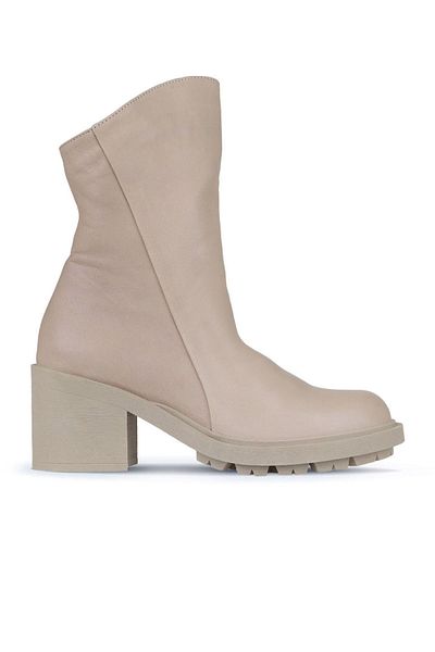 Bueno Shoes Cizme cu toc de damă din piele de culoare nurcă - 01wz7905
