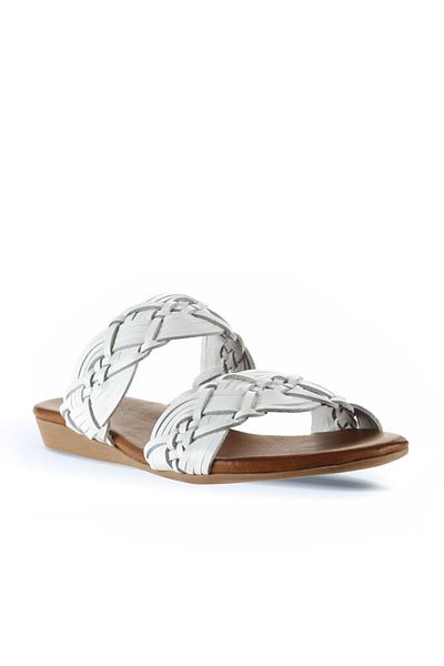 Bueno Shoes 01wu7452 Model Papuci Plati Femei din Piele Albă
