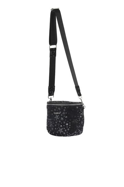 Bueno Shoes Geantă de damă din piele de căprioară Black Star - 01wby3606
