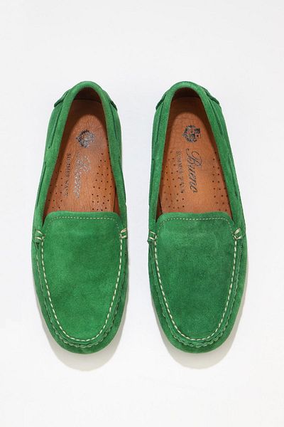 Bueno Shoes Loafer de damă din piele intoarsa verde - 05ws230