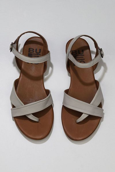 Bueno Shoes Gri Deri Kadın Sandalet 01wu7419