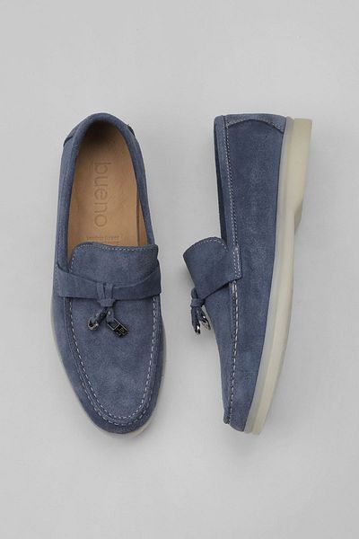 Bueno Shoes Loafer de damă din piele intoarsa - albastru, model 05ws101