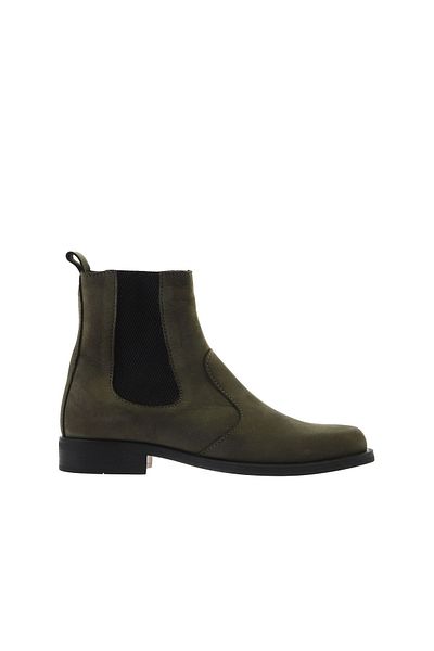 Bueno Shoes Dark Khaki Nubuck Γυναικείες Μπότες - Flat Cut 01wv8601