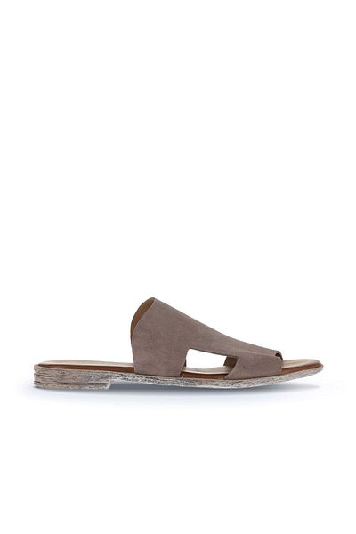 Bueno Shoes Γυναικείες φλατ παντόφλες σουέτ - Γκρι Σκούρο, Μοντέλο 01wa3012