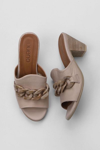 Bueno Shoes Γκρι δερμάτινα γυναικεία παπούτσια με τακούνι - 01wu11300
