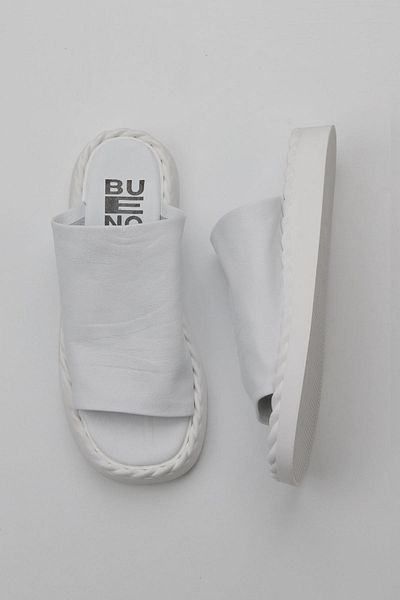 Bueno Shoes Papuci de damă din piele albă - 01wy9109