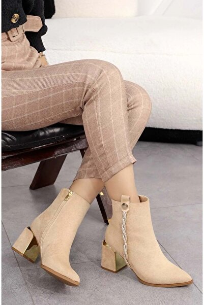 KOCAMANLAR Feles Twist Stripe Stone Λεπτομερείς Κλασικές Γυναικείες Μπότες TEN-SUEDE