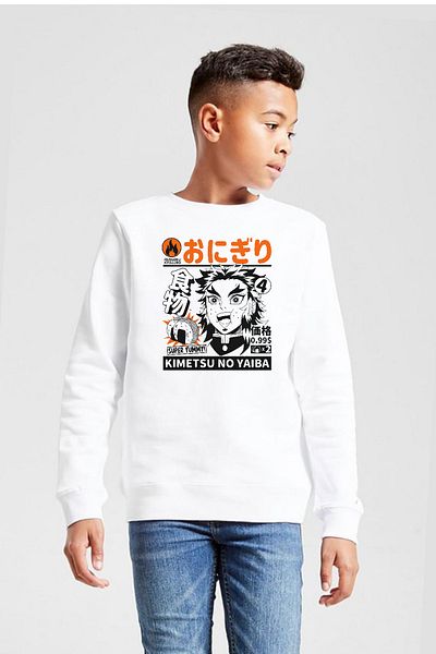 Tshirthane Φούτερ Demon Slayer Anime Super Yummy White Παιδικό 2ip