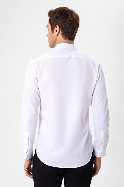 SÜVARİ Ανδρικό πουκάμισο - Dobby, Slim Fit, Μακρύ, GM2024700500 Λευκό
