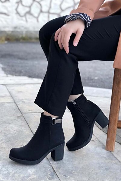 KOCAMANLAR Ayakdaş 51 Жіночі черевики на підборах з боковими застібками ЧОРНІ