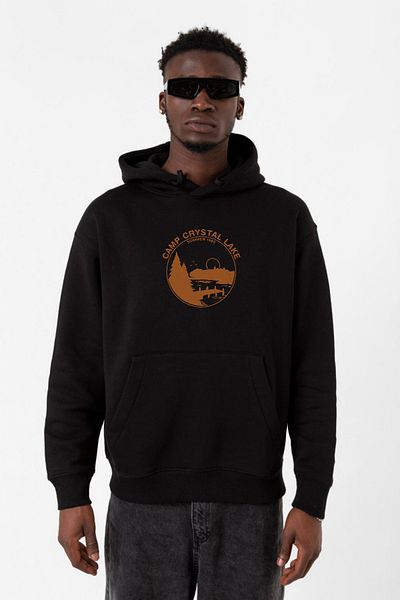 Tshirthane Мъжки суитшърт с качулка 3ip, черна версия, лагер „Кристъл Лейк“, лято 1980 г.