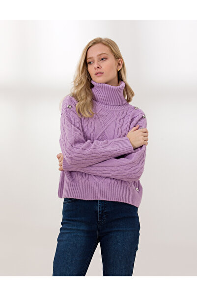 Pierre Cardin أرجواني المحاصيل الأعلى الياقة المدورة سترة 50259955 -VR034