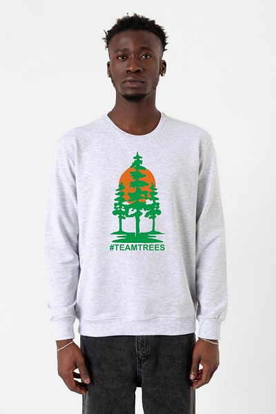 Tshirthane Mr Beast Team Trees Ecru Women's 2ip Sweatshirt