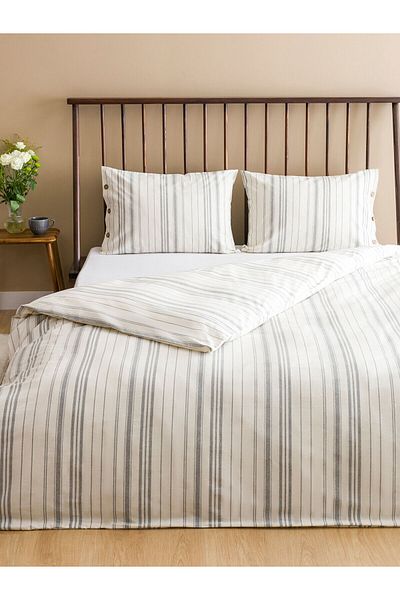 LC Waikiki Lcwk Line Patterned Double Duvet Cover Set