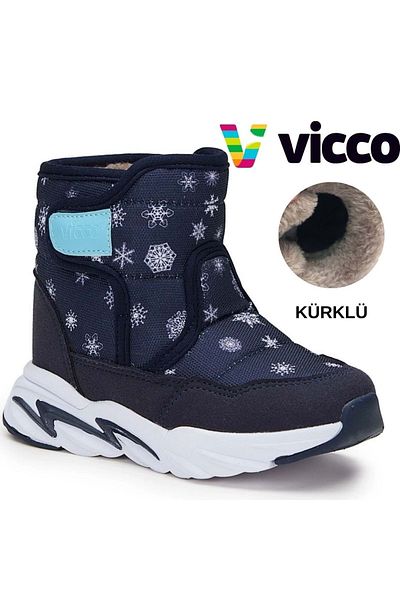 Vicco Monny Phylon Rubber Sole Orthopaedic Παιδικές Μπότες Χιονιού Navy Blue