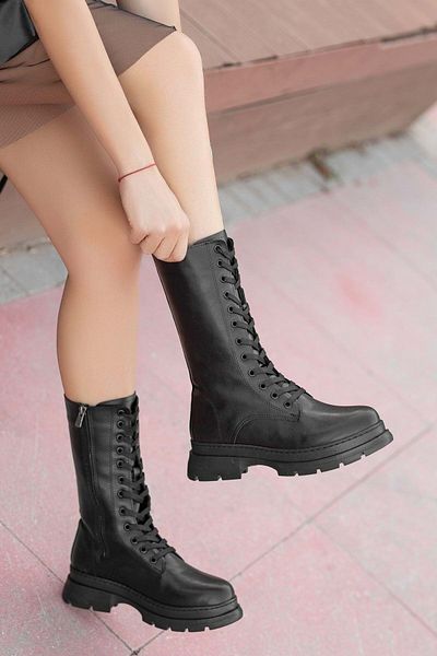 KCMN Kocamanlar Long Boots Γυναικείες Μπότες ΜΑΥΡΟ