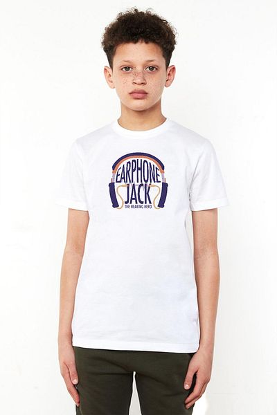 Tshirthane My Hero Academi Anime Earphone Jack Λευκό μπλουζάκι για παιδιά
