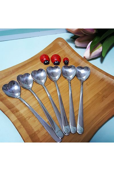 kapsulavm Ice Cream Spoon - With Heart (6 Pieces)