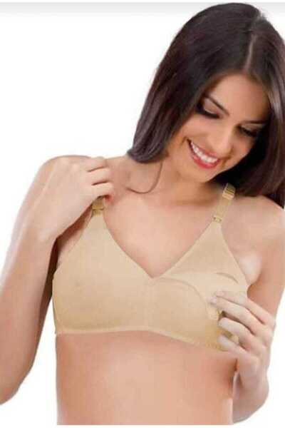CT STONES Combed Cotton Nursing Bra Skin