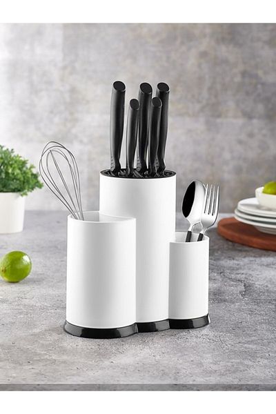 feifei 3 Compartment Spoon Holder - Chef Knife Stand