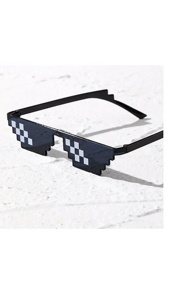 Bare & Bold Thug Life Trend Sunglasses Mosaic Black Cat Glasses